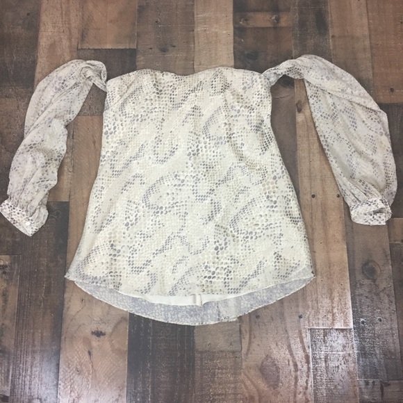 Haute Hippee strapless cream print top - Picture 1 of 8